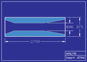 Boron Carbide Sandblasting Nozzle Insert: INSERT .875 - VENTURI WIDE SPRAY