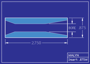 Boron Carbide Sandblasting Nozzle Insert: INSERT  7/8" OD - VENTURI WIDE SPRAY