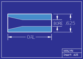 Boron Carbide Sandblasting Nozzle Insert: INSERT 5/8" OD - STRAIGHT BORE