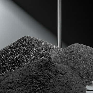 Black silicon carbide abrasive grit for sandblasting, etching, polishing, lapidary applications.  Coarse, medium and fine
