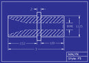 Boron Carbide Sandblasting Nozzle:  F5 Straight Bore Mid Flange, OAL: 3.0" You Pick Bore Size-1