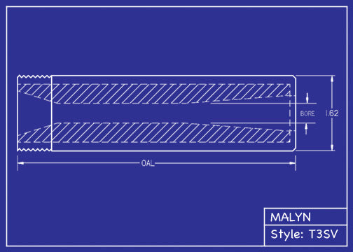 Boron Carbide Sandblasting Nozzle: Short Venturi T3 Series, You Pick Bore Size, Many Lengths