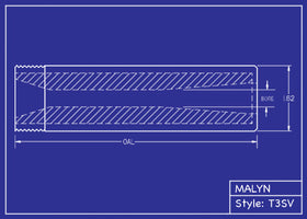 Boron Carbide Sandblasting Nozzle: Short Venturi T3 Series, You Pick Bore Size, Many Lengths