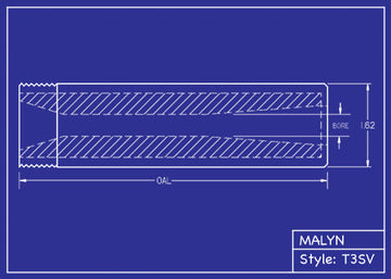 Boron Carbide Sandblasting Nozzle: Short Venturi T3 Series, You Pick Bore Size, Many Lengths