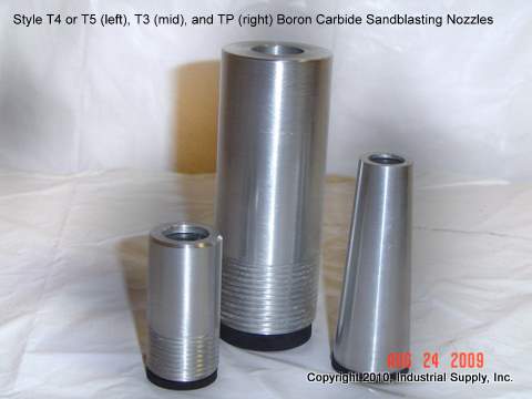 Boron Carbide Sandblasting Nozzle: You Pick Bore Size & Length. T4 Series