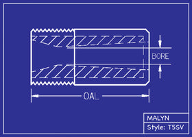 Boron Carbide Sandblasting Nozzle:  1/8" Bore 21616 T5 SV