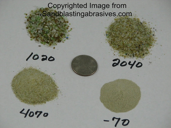 Recycled glass sandblasting medias