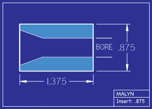 Boron Carbide Sandblasting Nozzle Insert: INSERT 7/8" OD - STRAIGHT BORE