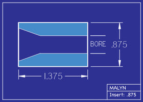 Boron Carbide Sandblasting Nozzle Insert: INSERT 7/8" OD - STRAIGHT BORE