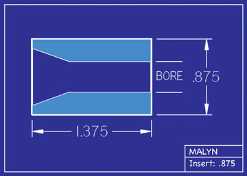 Boron Carbide Sandblasting Nozzle Insert: INSERT 7/8" OD - STRAIGHT BORE