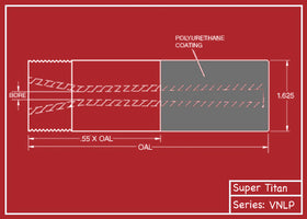 Super Titan Tungsten Carbide Sandblasting Nozzles SERIES VNLP: 1.25" - 11.5 NPSM - VENTURI - POLYURETHANE COATING