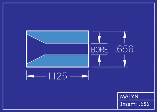 Boron Carbide Sandblasting Nozzle Insert: INSERT 21/32" OD - STRAIGHT BORE