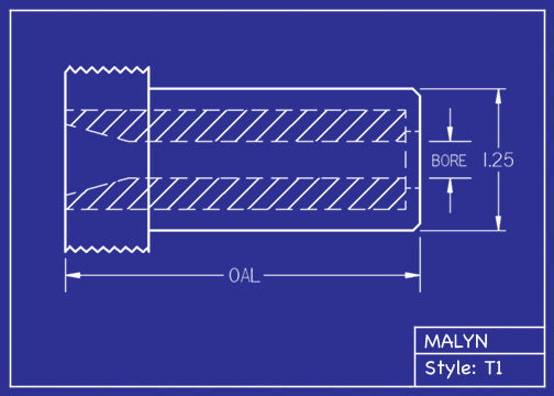 Sandblasting Nozzle, Boron Carbide, Threaded