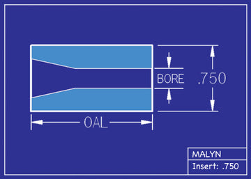 Boron Carbide Sandblasting Nozzle Insert: INSERT 3/4" OD - STRAIGHT BORE