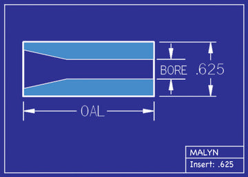 Boron Carbide Sandblasting Nozzle Insert: INSERT 5/8" OD - STRAIGHT BORE