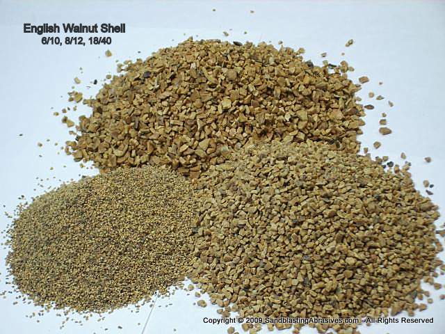 Walnut Shell Sandblasting Abrasive Grades, English or Black 45 lbs